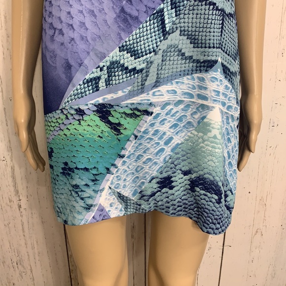 Olivaceous Snake Skin Pattern Mini Dress - Picture 5 of 12